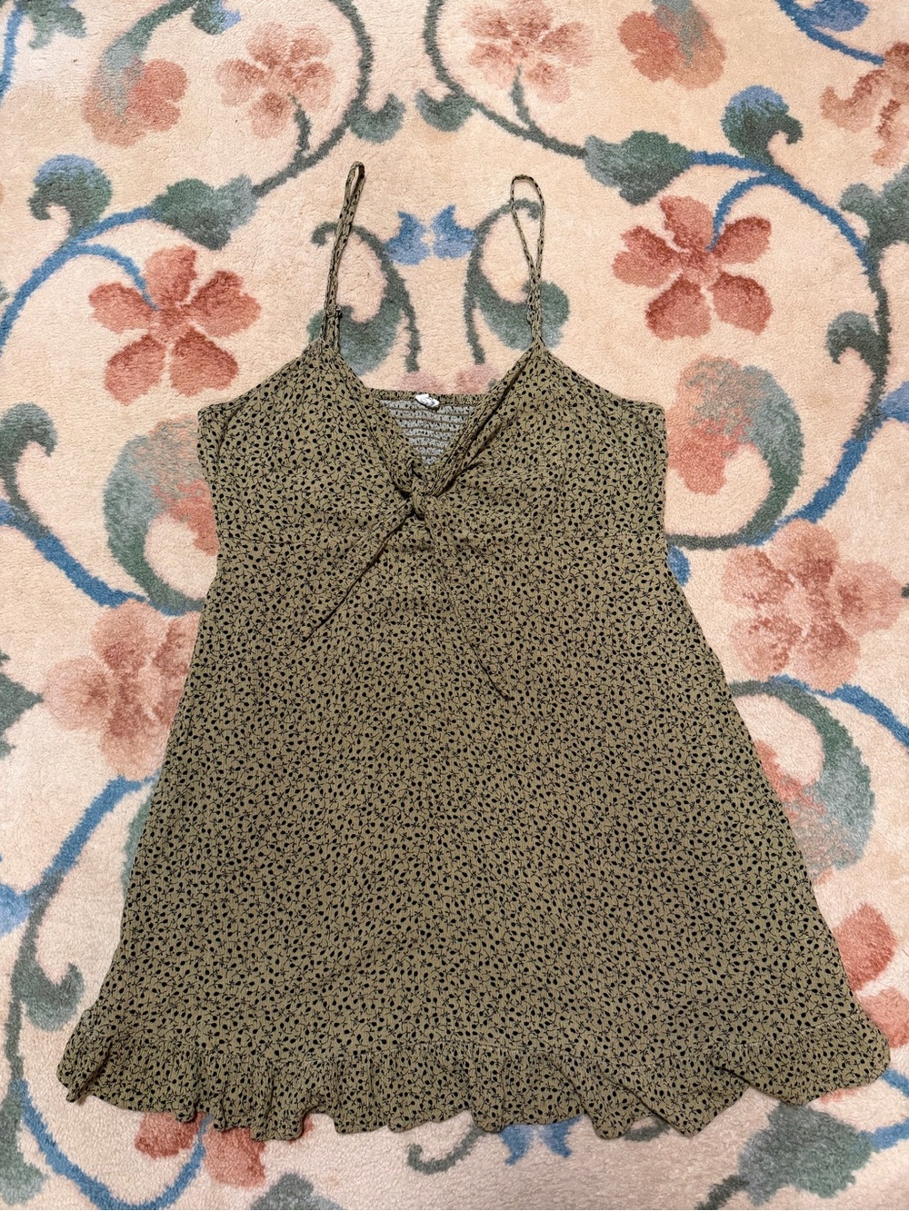 Cotton On Olive Green Floral Mini Dress